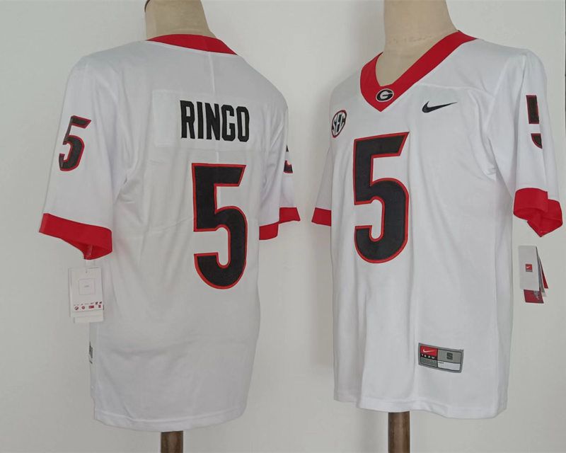 Men Georgia Bulldogs #5 Ringo White Nike 2025 NCAA Jersey